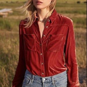 Anthropologie Holding Horses Velvet Top Shirt